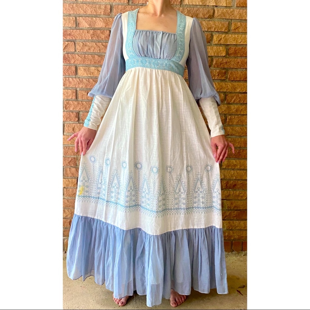 Vintage Gunne Sax by Jessica Peasant Maxi Dress